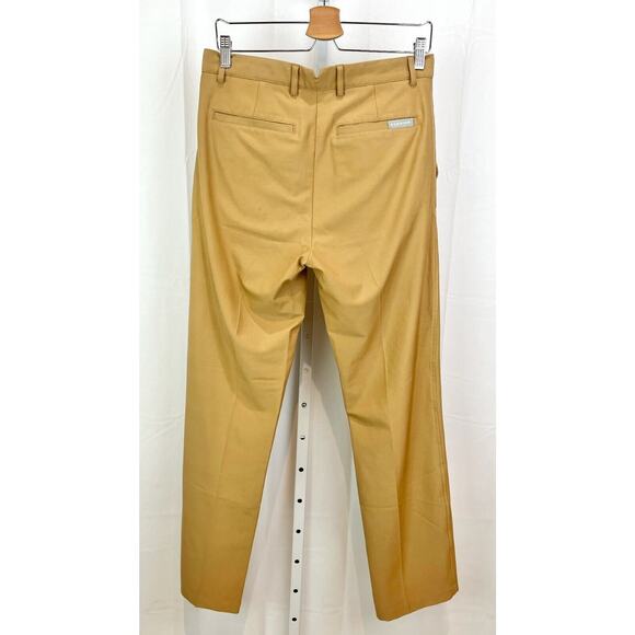 DUNNING Mens  30 x 32 Golf Pants Everbest Flat Front Zip Fly Stretch Tan Brown - Picture 2 of 11